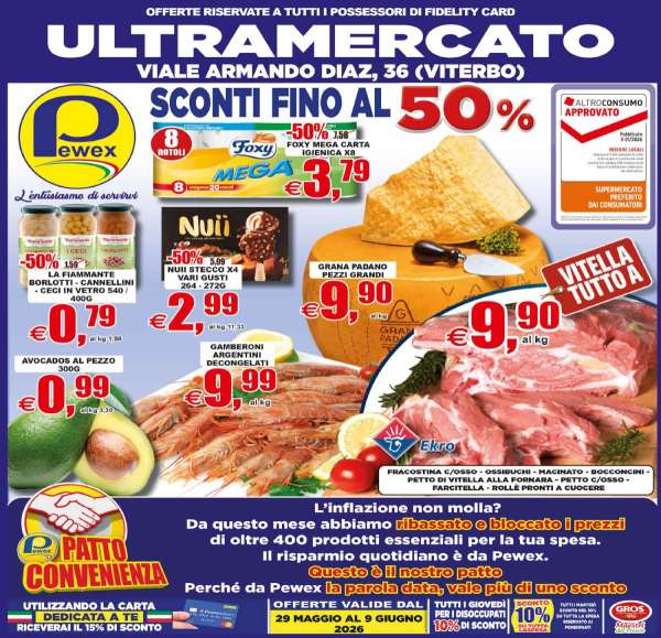 Sconti fino al 50% 